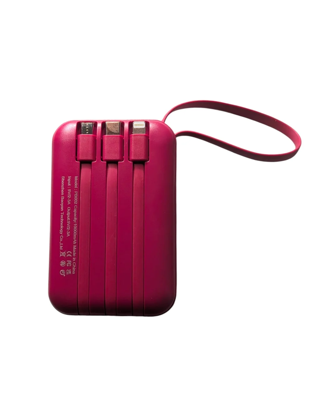 LADAPU Portable Power Bank in Deep Magenta